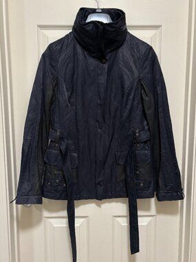 VISCONF Italian Short Trench Coat -Matte Navy Blue
